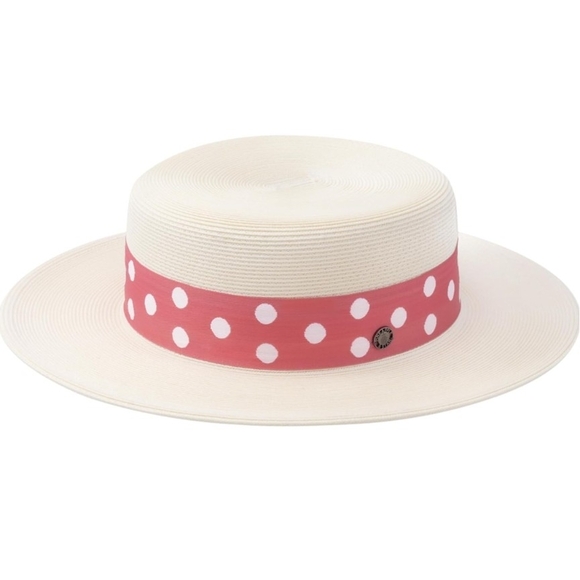 Pineapple & Star Boater Hat | Pink Polka Dot Band | UPF 50+ main image 7